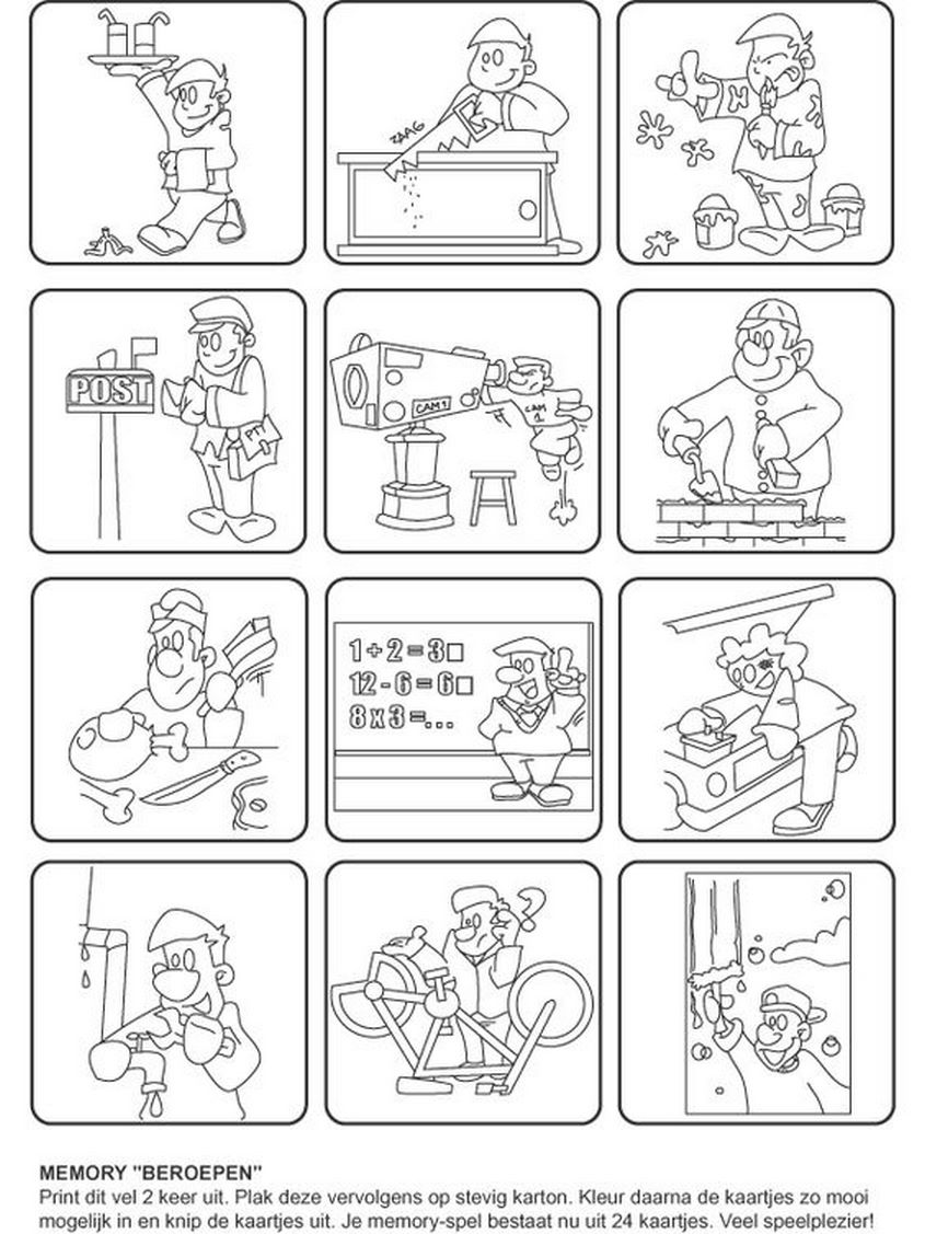 Tranh tô màu nghề nghiệp cho nam giới