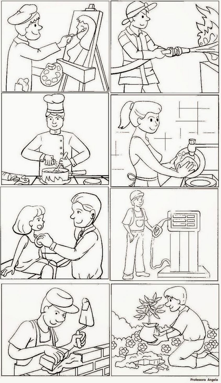 Tranh tô màu nghề nghiệp của con trai