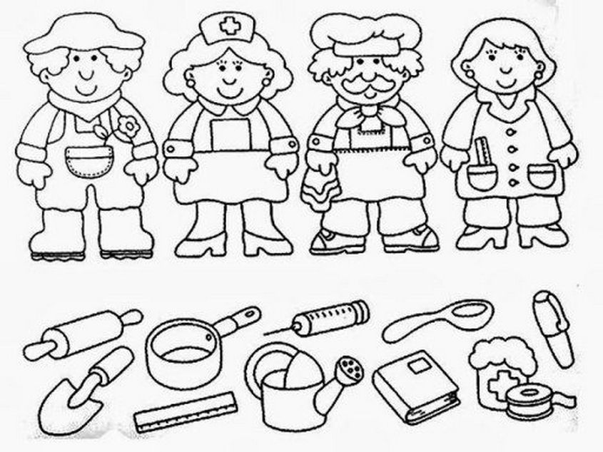 Tranh tô màu nghề nghiệp dành cho con trai