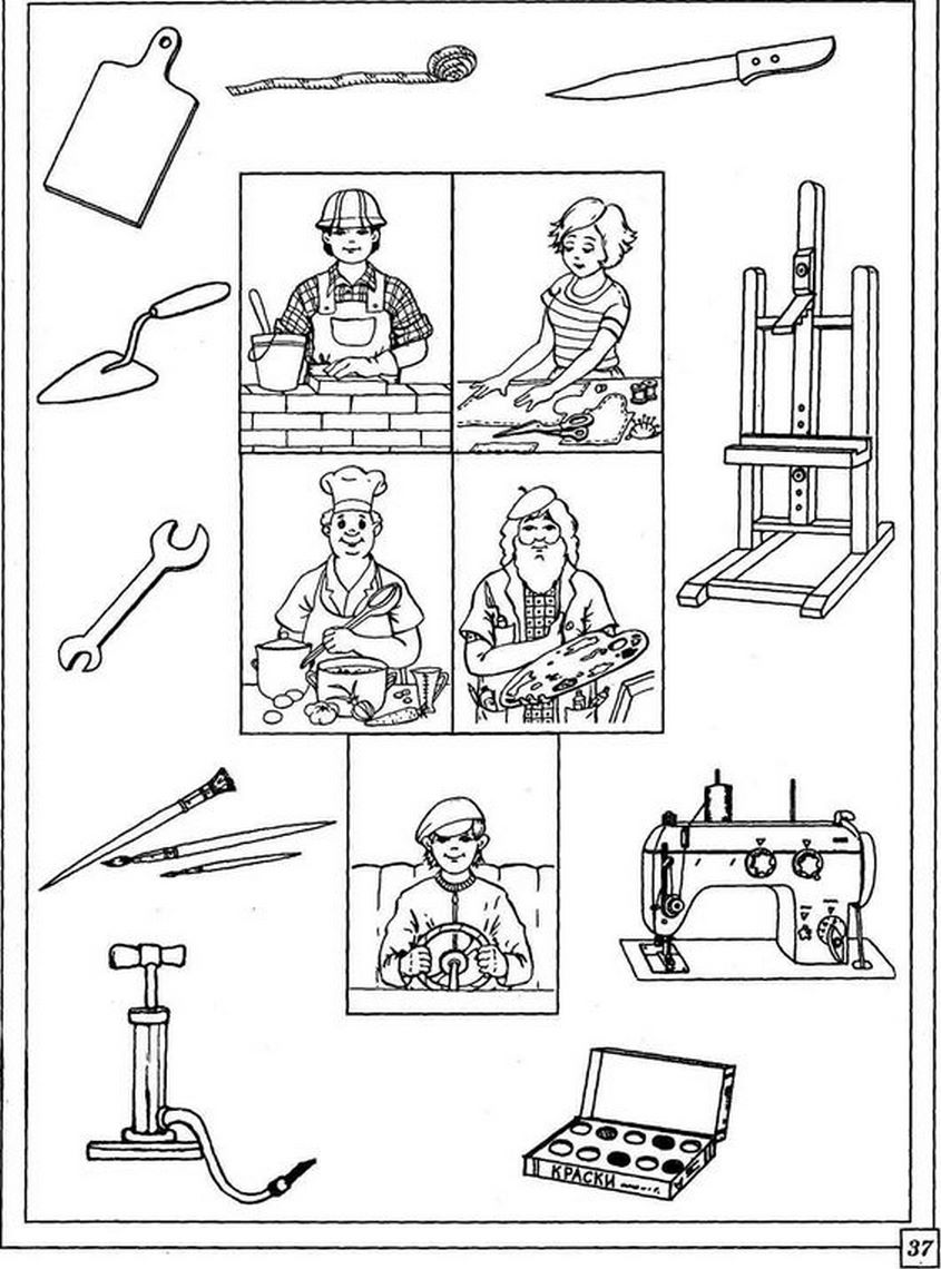 Tranh tô màu nghề nghiệp khối kỹ thuật