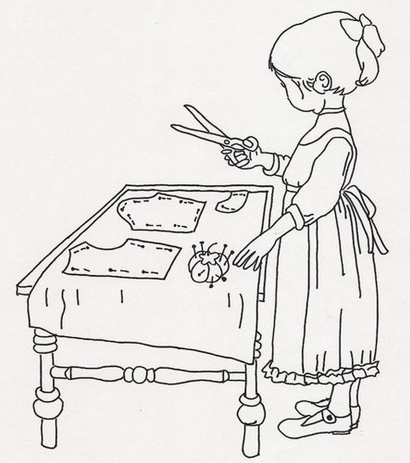 Tranh tô màu nghề nghiệp thợ may