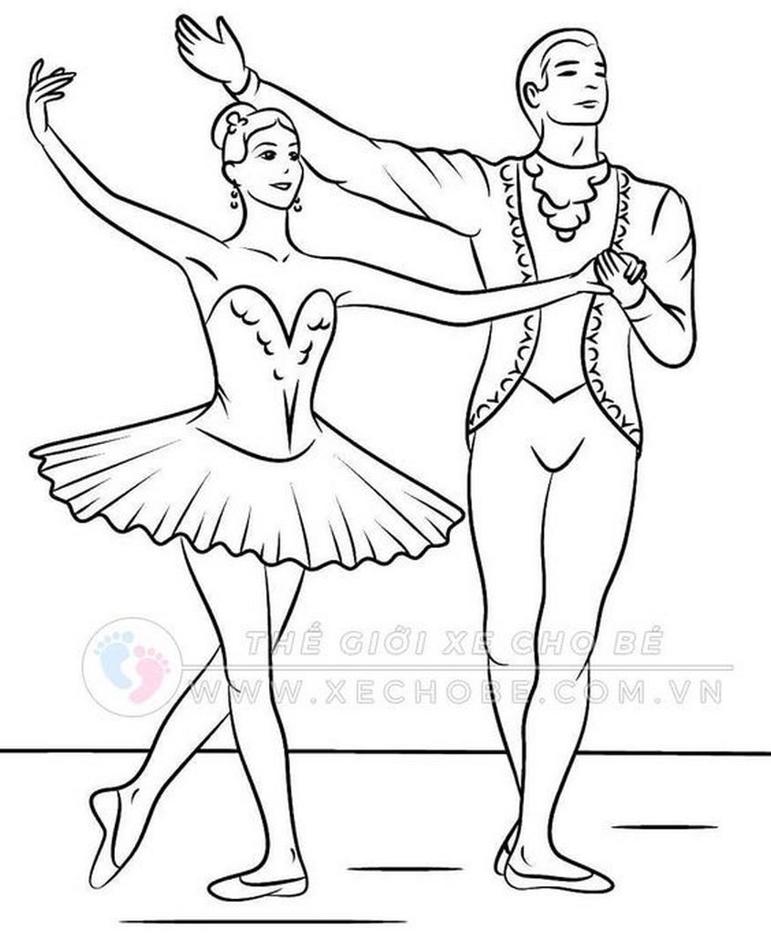 Tranh tô màu nghề nghiệp diễn viên múa