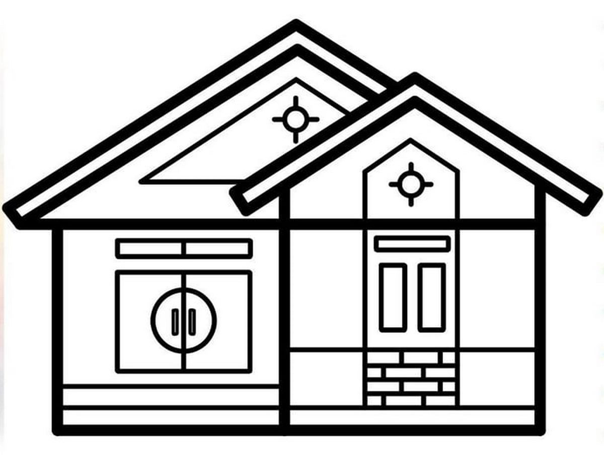 Tranh tô màu ngôi nhà đơn giản số 12