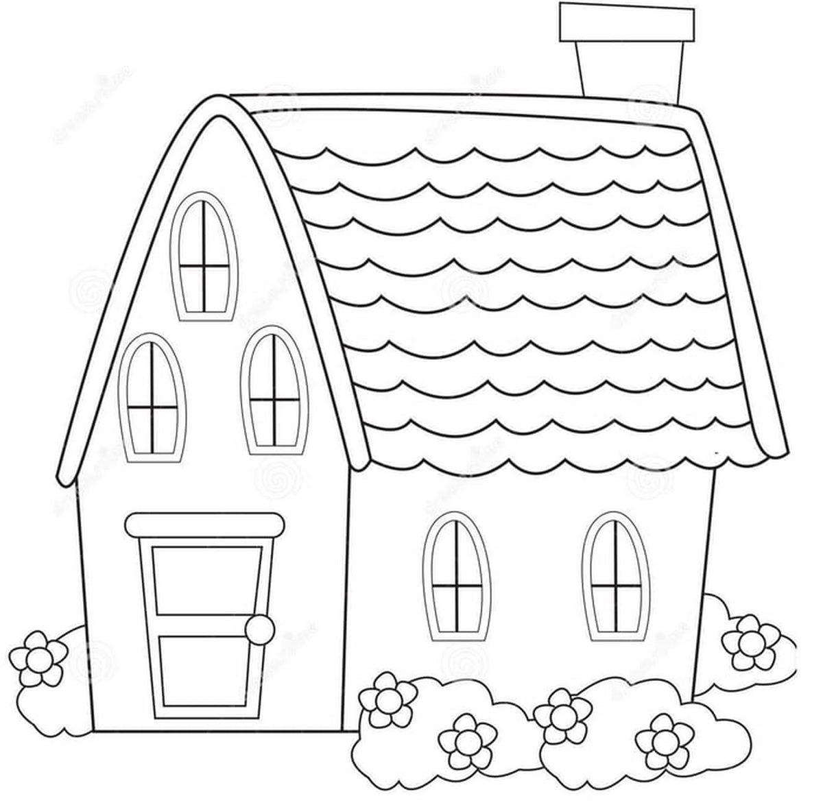 Tranh tô ngôi nhà cho bé 4-5 tuổi số 7