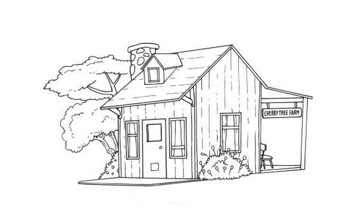 Tranh tô ngôi nhà cho bé 4-5 tuổi số 9