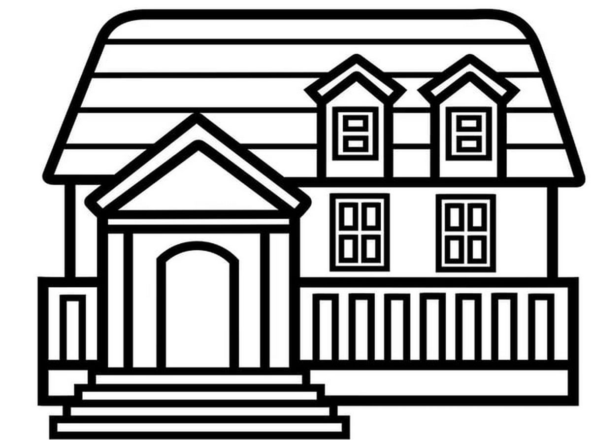 Tranh tô ngôi nhà cho bé 4-5 tuổi số 13