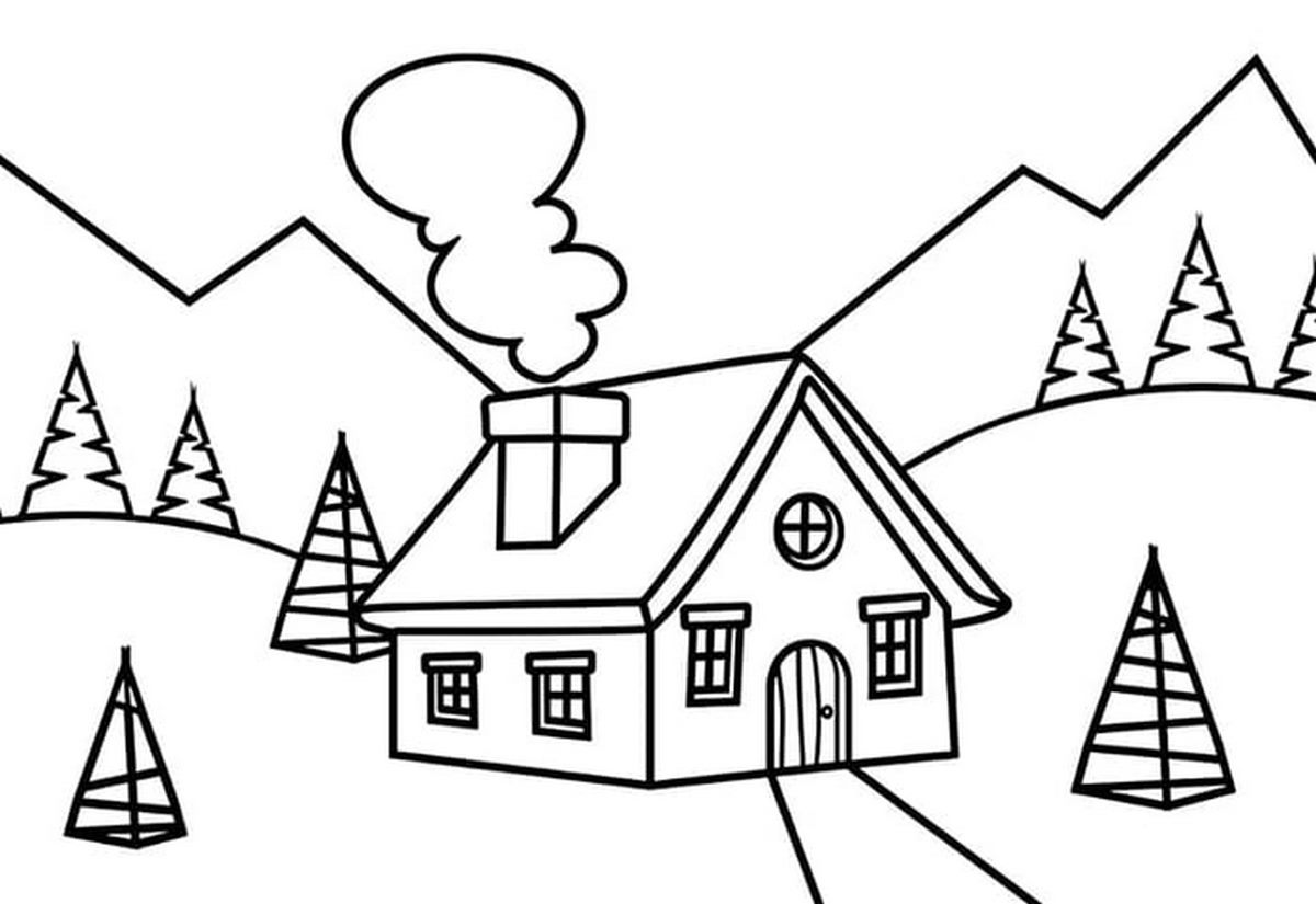 Tranh tô ngôi nhà cho bé 4-5 tuổi số 20