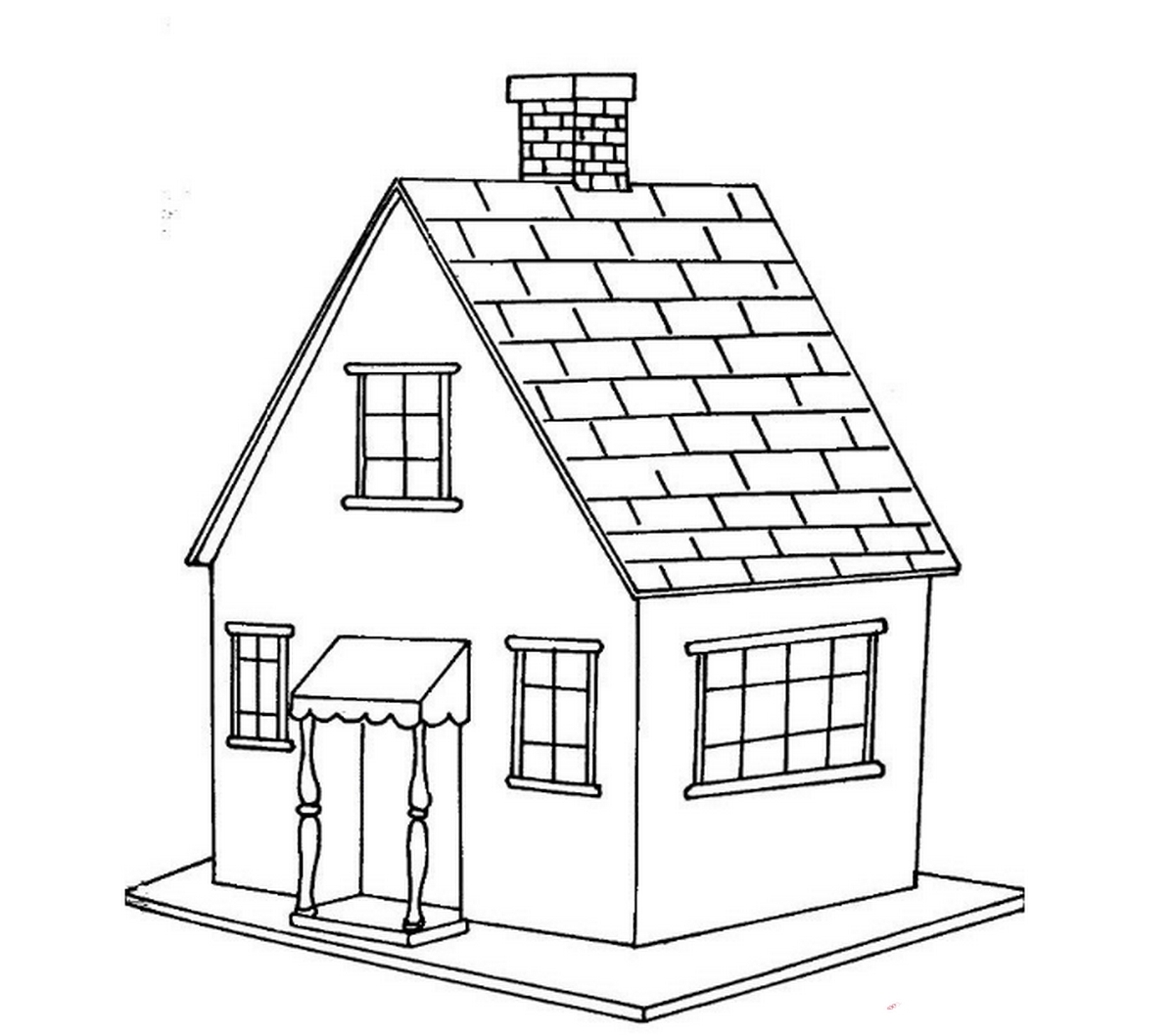 Tranh tô ngôi nhà cho bé 4-5 tuổi số 22