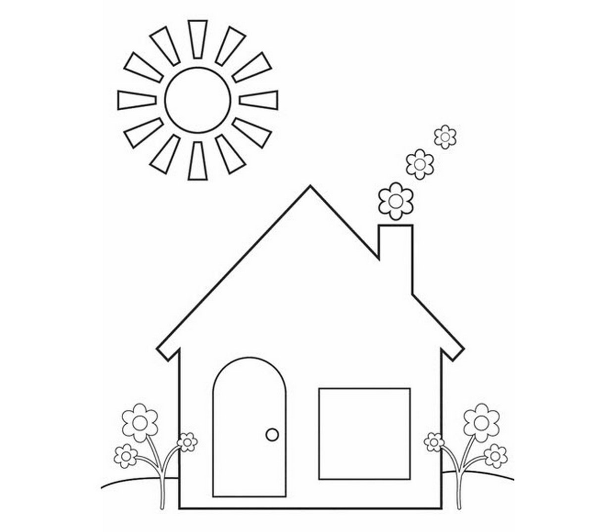 Tranh tô màu ngôi nhà đơn giản số 22