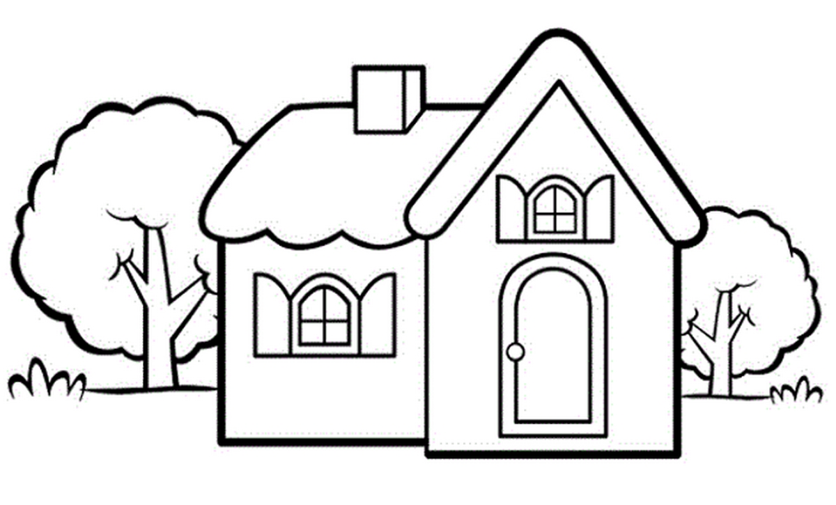 Tranh tô màu ngôi nhà đơn giản số 26