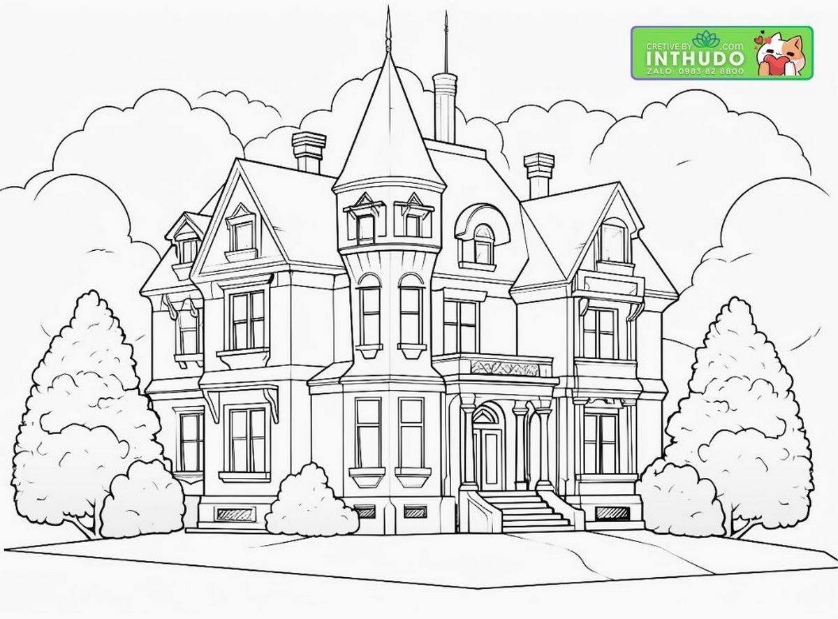 Tranh tô ngôi nhà biệt thự số 48