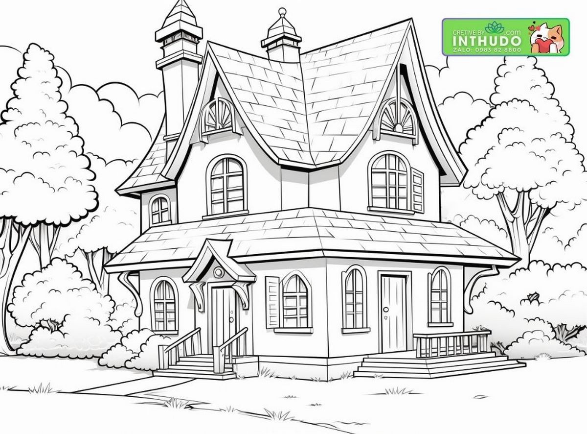 Tranh tô ngôi nhà biệt thự số 50