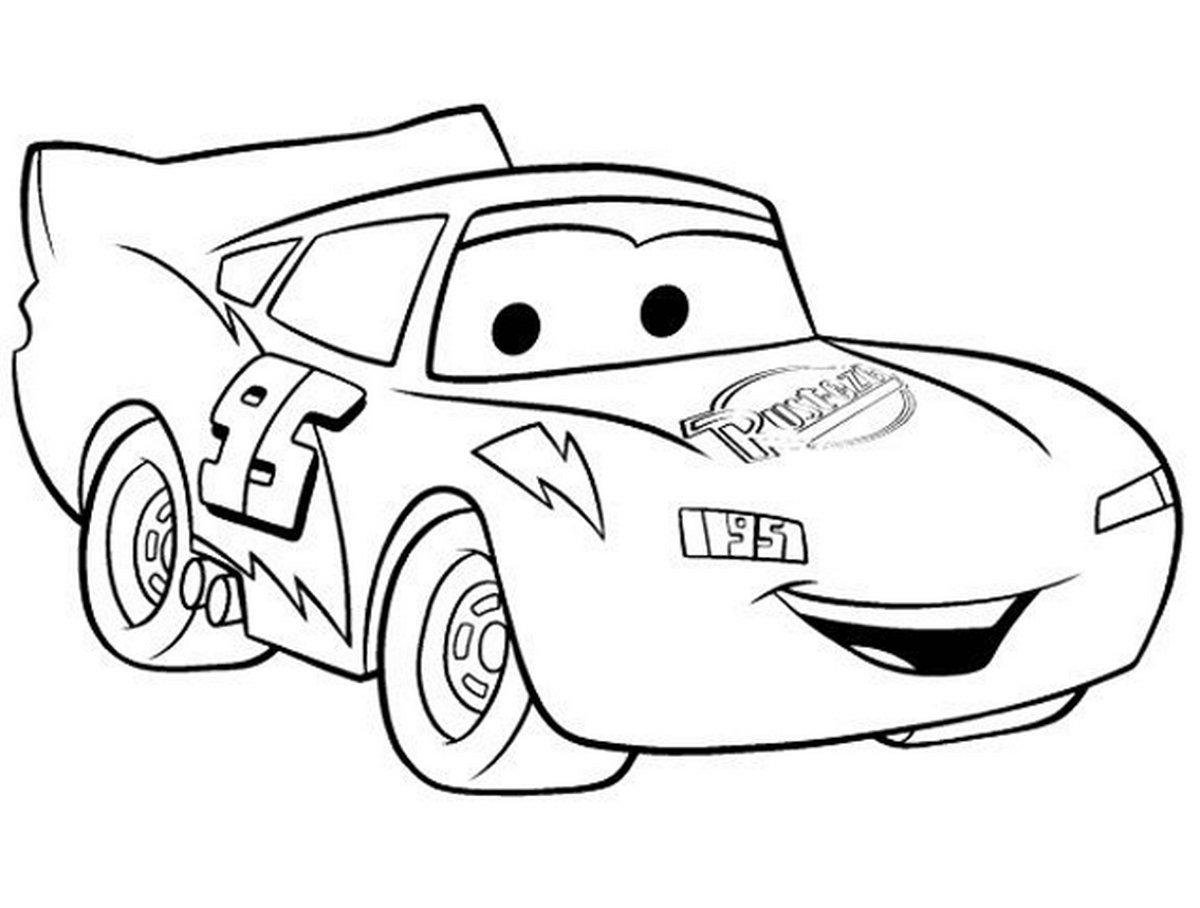 Tranh tô màu ô tô dễ thương số 4