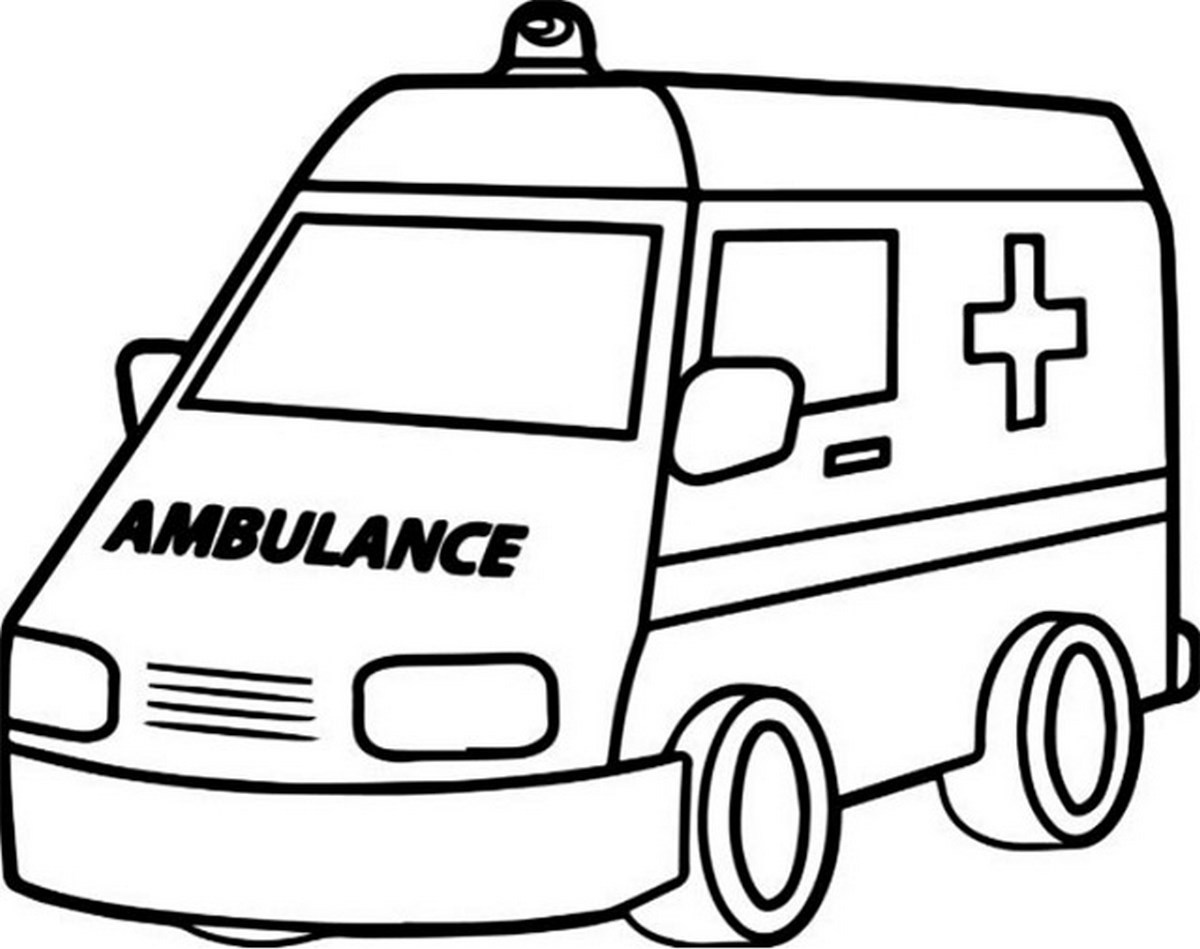 Tranh tô màu ô tô cứu thương số 1