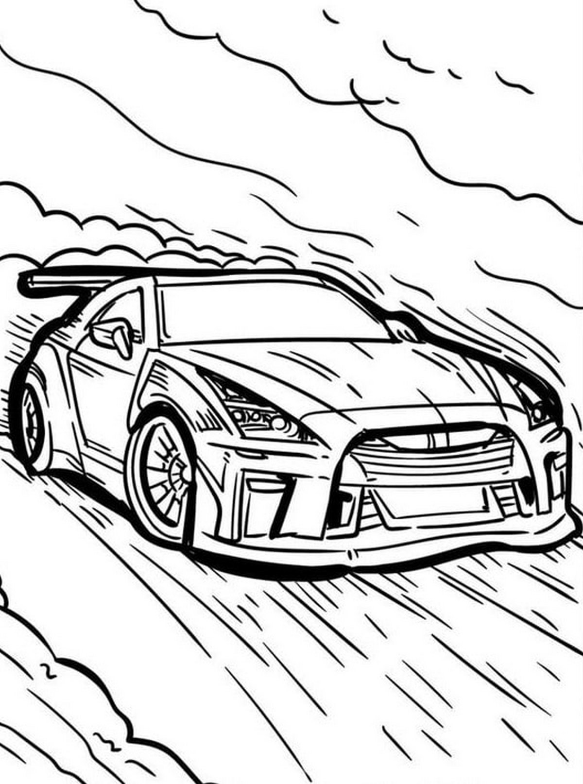 Tranh tô màu ô tô dễ thương số 10