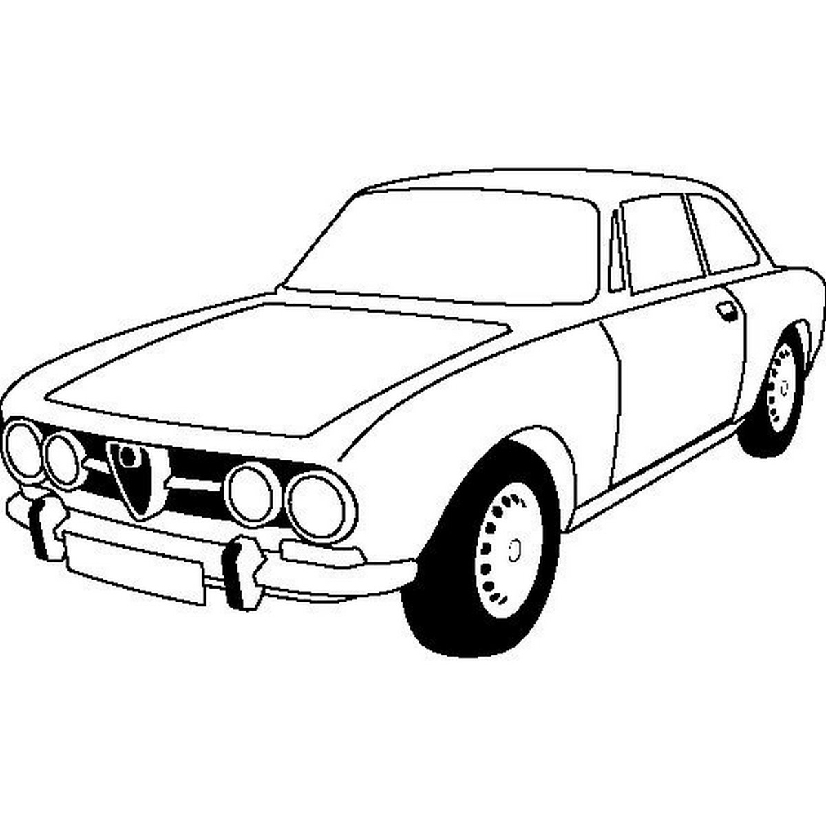 Tranh tô màu ô tô dễ thương số 17