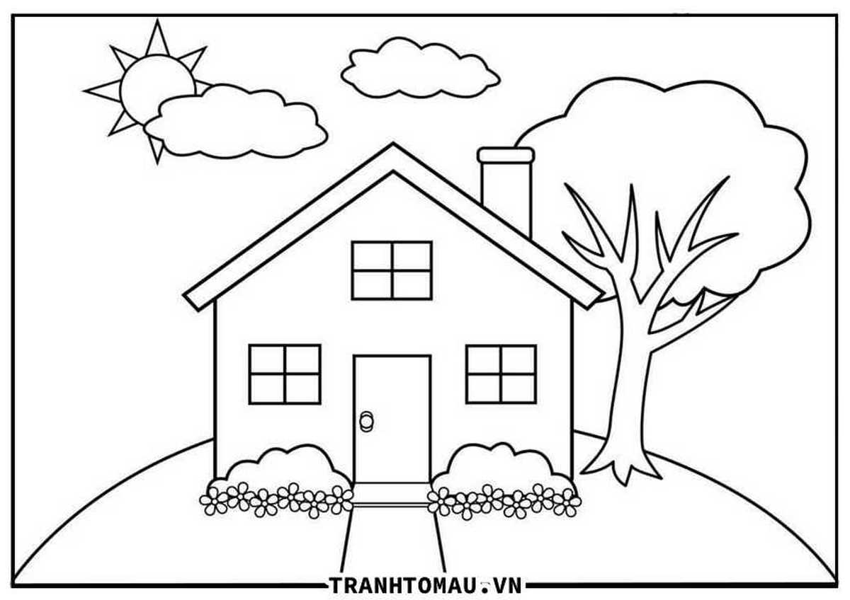 Tranh tô màu phong cảnh quê hương số 6
