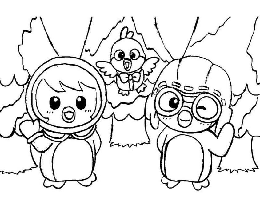 Tranh tô màu Pororo và những người bạn - 1