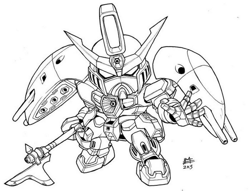 Tranh tô màu robot Gundam - 17 Tranh tô màu robot Gundam - 17