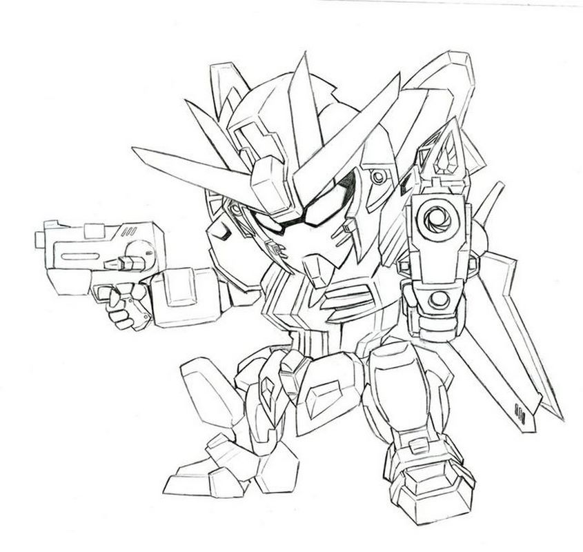 Tranh tô màu robot Gundam - 6 Tranh tô màu robot Gundam - 6