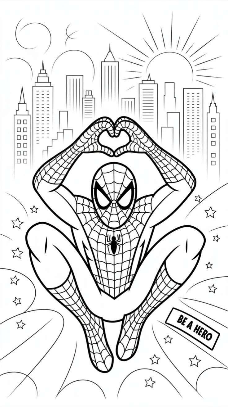 Tranh tô màu Spider Man 12