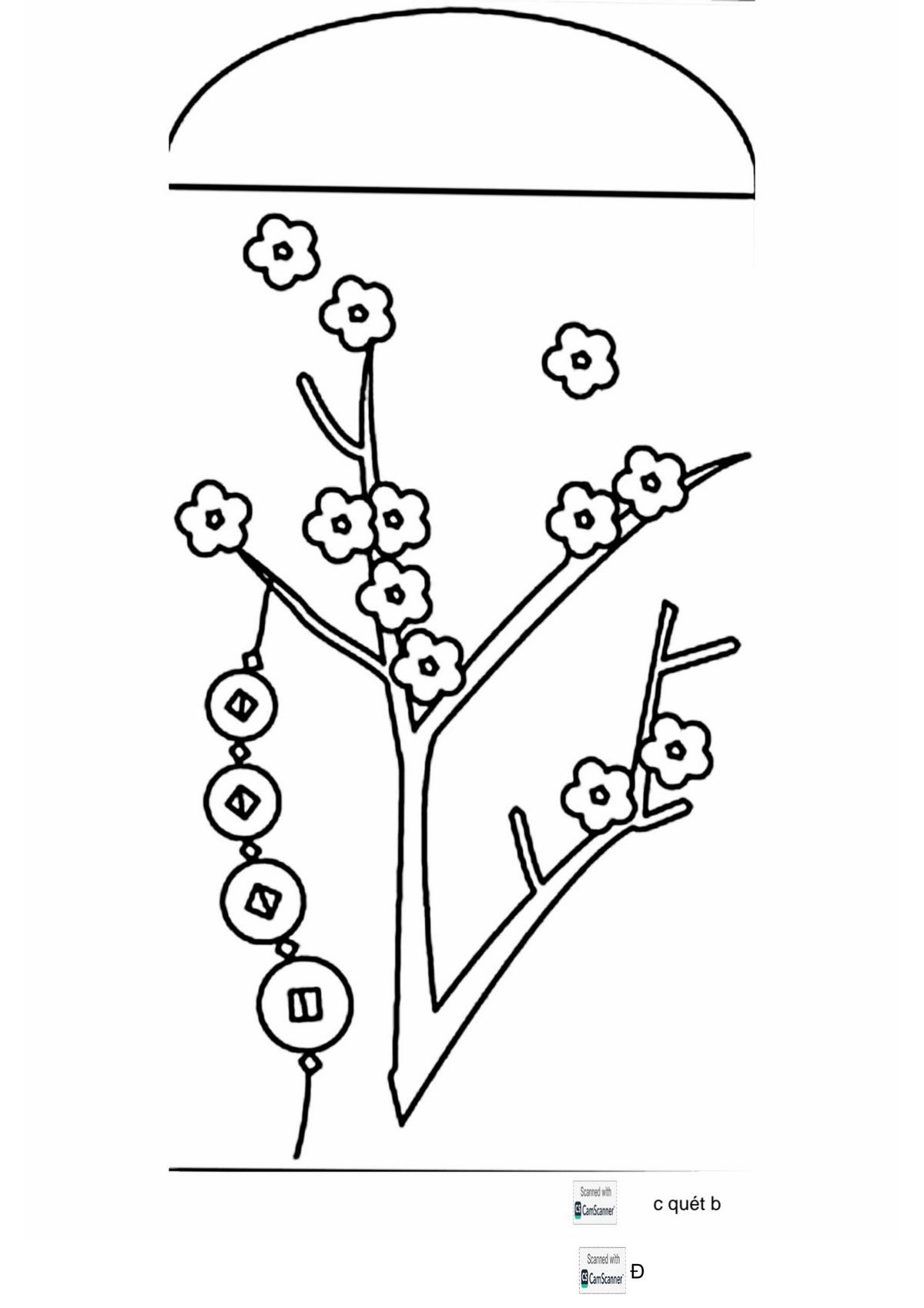 Tranh tô màu Tết chúc mừng năm mới số 13 Tranh tô màu Tết chúc mừng năm mới số 13