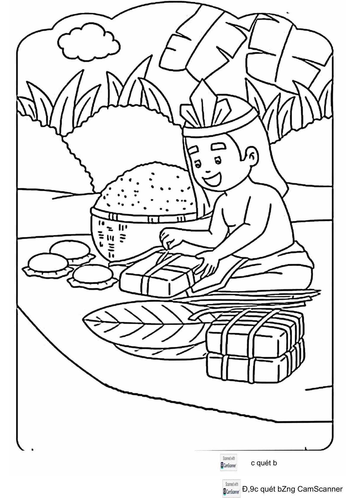 Tranh tô màu Tết chúc mừng năm mới số 9 Tranh tô màu Tết chúc mừng năm mới số 9