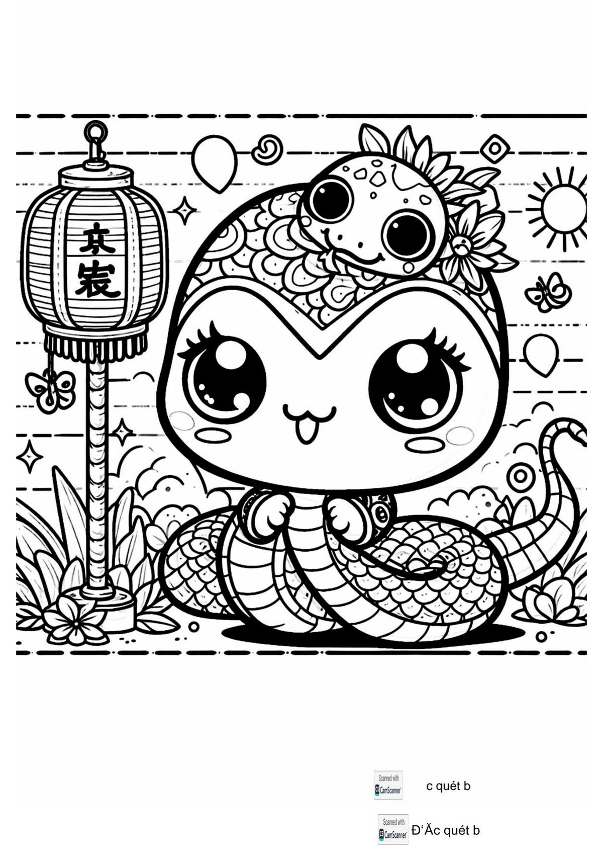 Tranh tô màu Tết 2025 số 10 Tranh tô màu Tết 2025 số 10