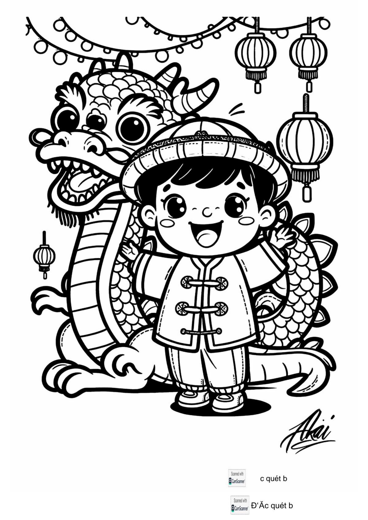 Tranh tô màu Tết 2025 số 8 Tranh tô màu Tết 2025 số 8