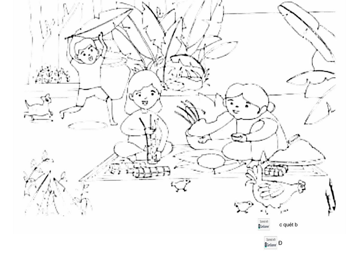 Tranh tô màu Tết sum vầy số 6 Tranh tô màu Tết sum vầy số 6