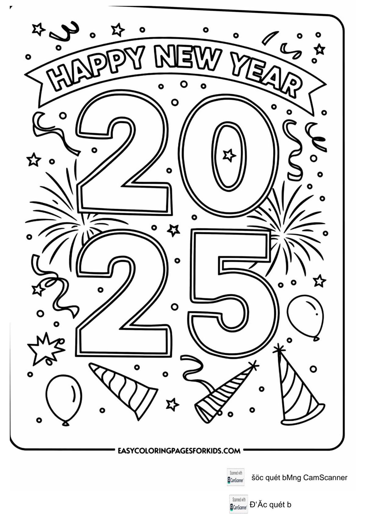 Tranh tô màu Tết 2025 số 5 Tranh tô màu Tết 2025 số 5