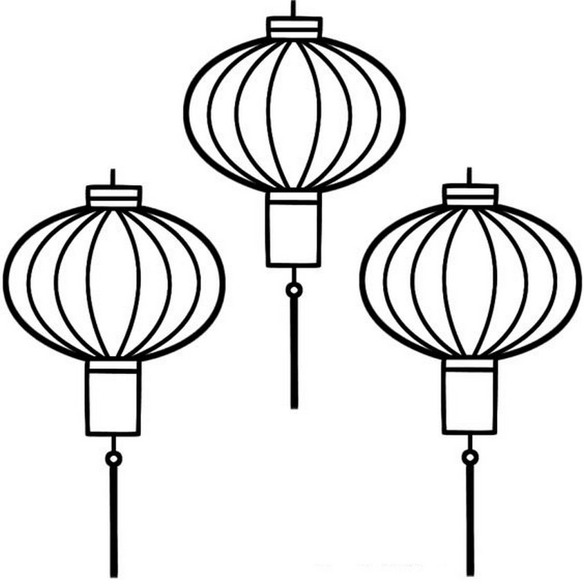 Tranh tô màu đèn lồng trung thu - 1