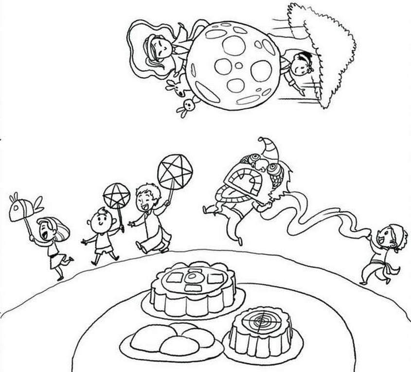 Tranh tô màu Tết trung thu - 6