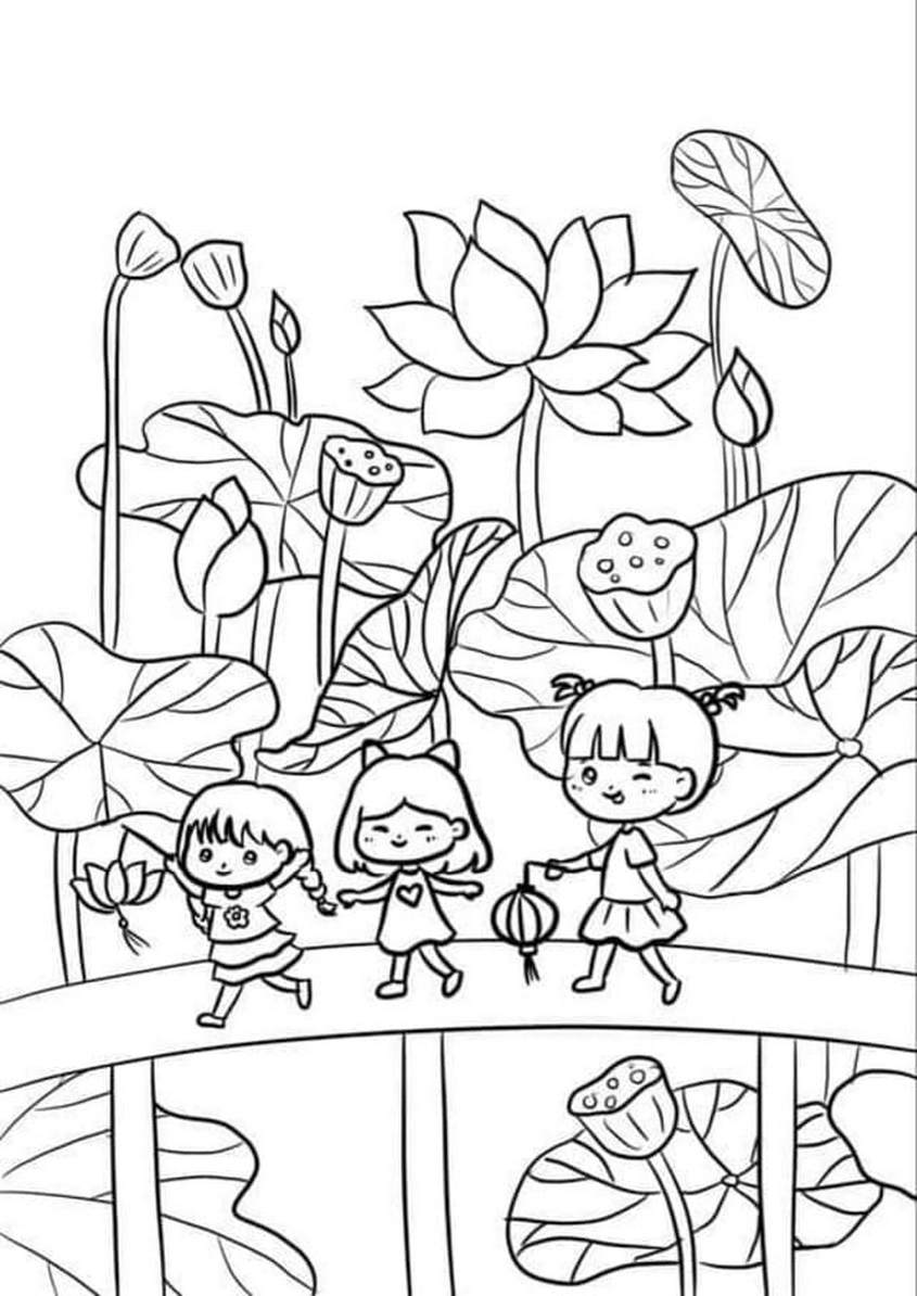 Tranh tô màu Tết trung thu - 9