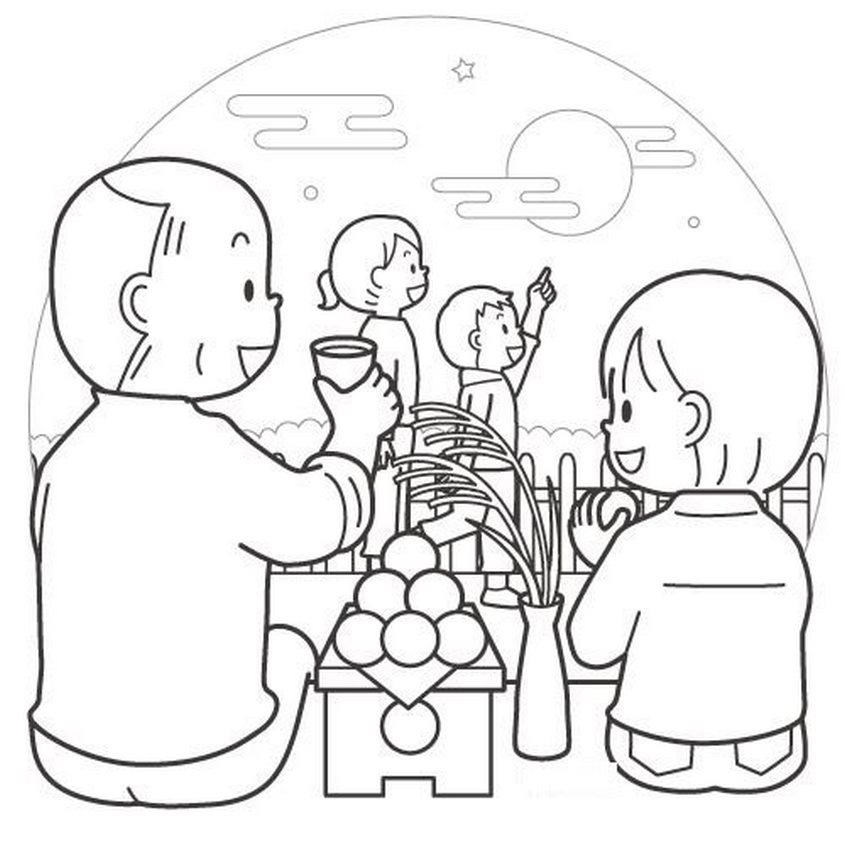 Tranh tô màu Tết trung thu - 18