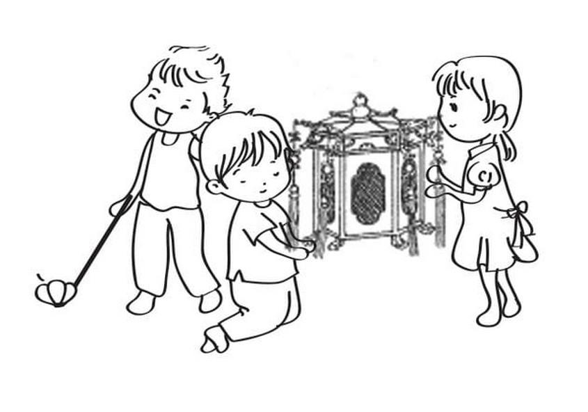 Tranh tô màu rước đèn trung thu - 14