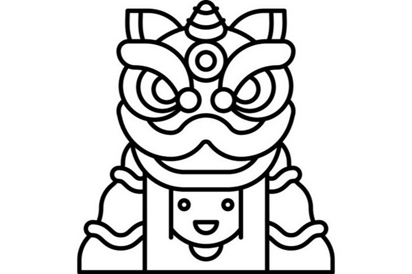 Tranh tô màu múa lân trung thu - 18