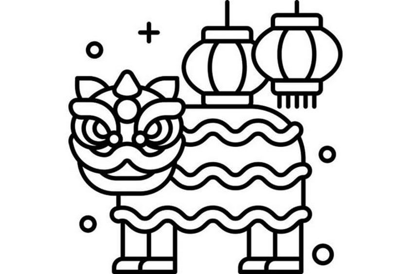 Tranh tô màu múa lân trung thu - 17