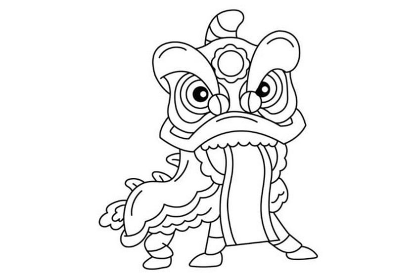 Tranh tô màu múa lân trung thu - 13