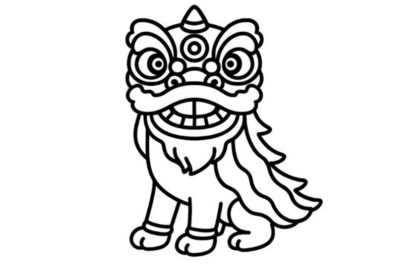 Tranh tô màu múa lân trung thu - 12