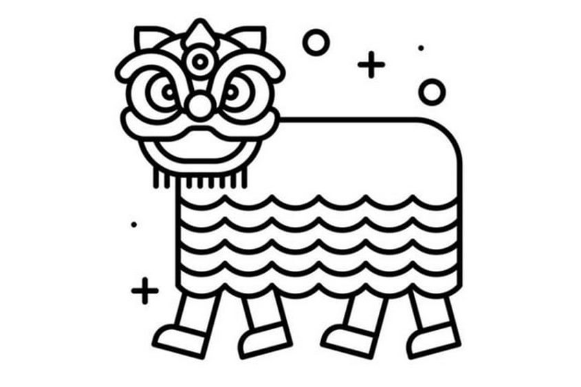 Tranh tô màu múa lân trung thu - 11