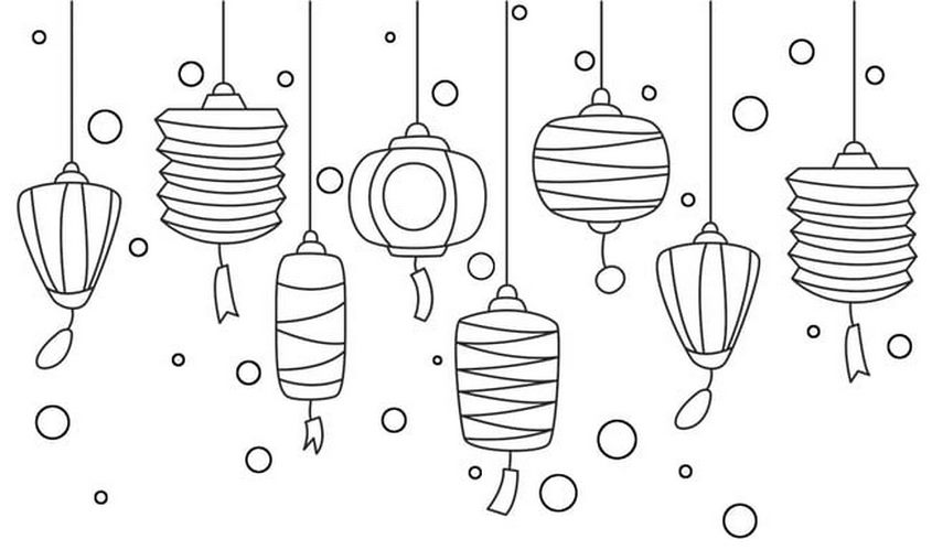 Tranh tô màu đèn lồng trung thu - 10