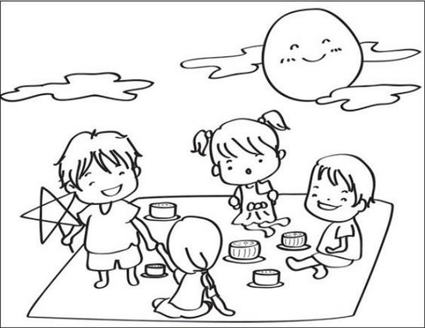 Tranh tô màu rước đèn trung thu - 3