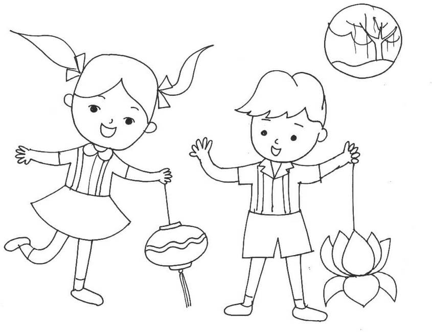 Tranh tô màu Tết trung thu - 34