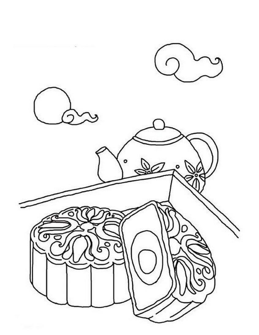 Tranh tô màu bánh trung thu - 5