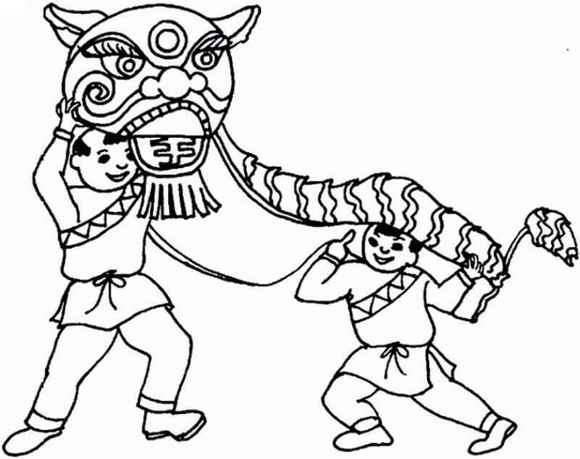 Tranh tô màu múa lân trung thu - 8