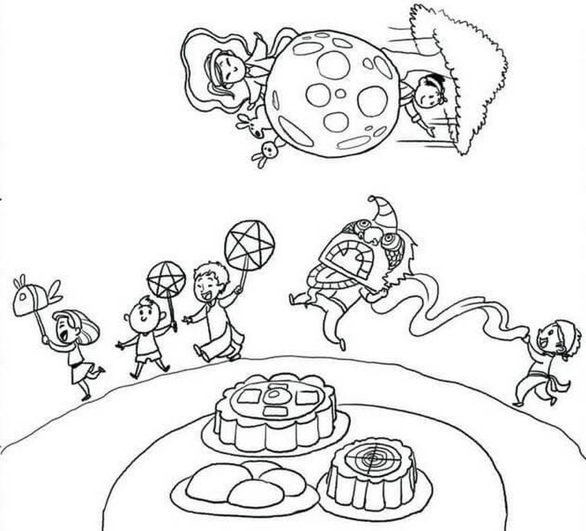 Tranh tô màu múa lân trung thu - 6