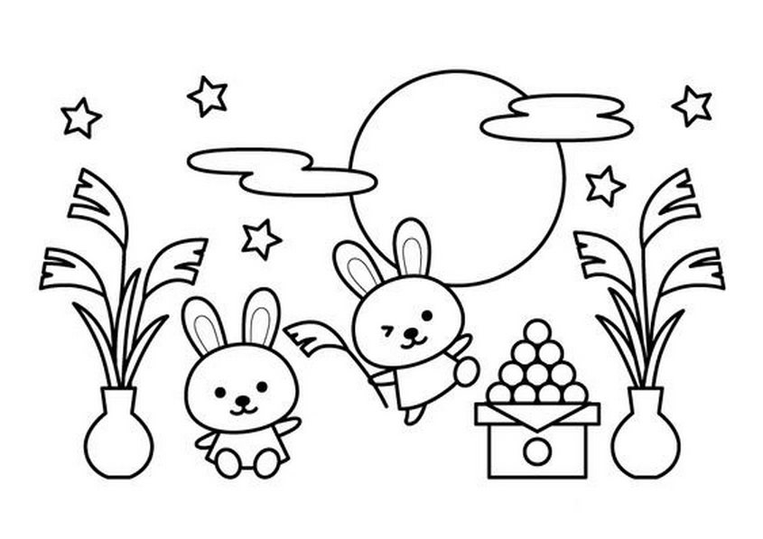 Tranh tô màu Tết trung thu - 42