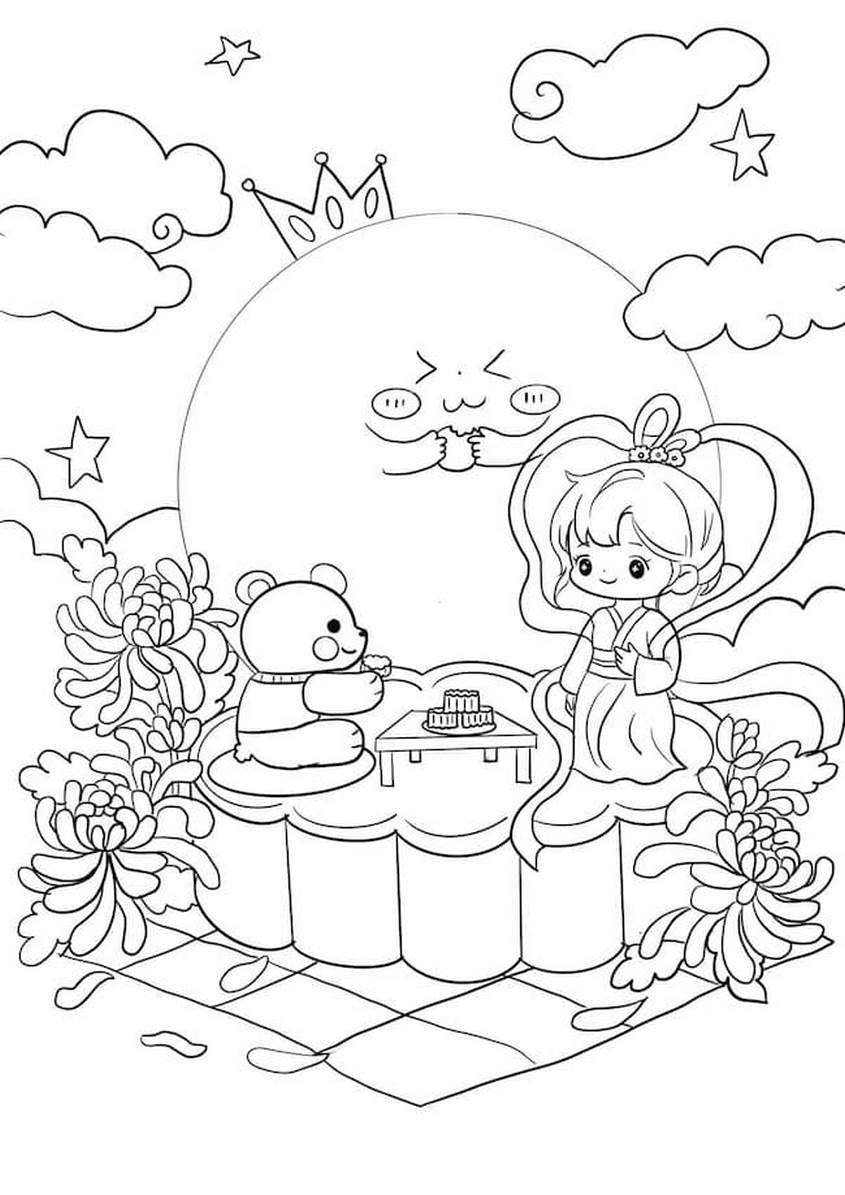 Tranh tô màu Tết trung thu - 43