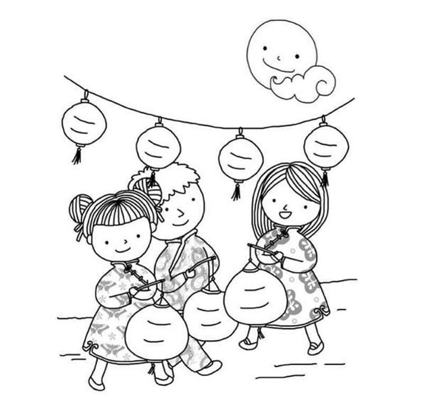 Tranh tô màu Tết trung thu - 45